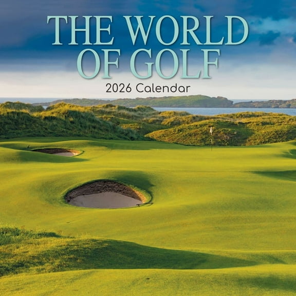 Gifted Stationery Co, World of Golf 2026 Wall Calendar, 12'' X 12'', 16-Month Calendar with Stapled Binding