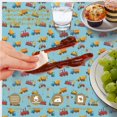 thumbnail image 6 of Excavator and Concrete Mixer Blue Round Tablecloth 60"x60", Wrinkle Resistant Wipeable Table Cover for Kitchen Dining Room Picnic Patio and Party, 6 of 6