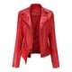 thumbnail image 1 of Chaqueta delgada de cuero con cuello levantado y cremallera para mujer Fridja  BV0+785, 1 of 5