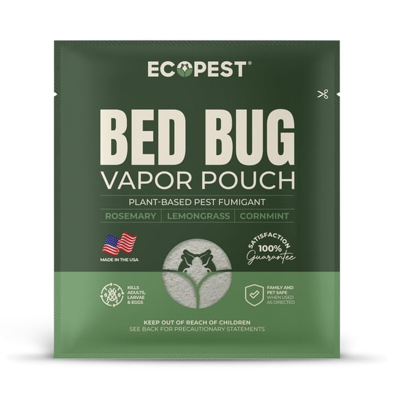 Bed Bug Vapor Pouch | Natural Bedbug Killer for Treating Luggage, Mattress, Beds, Couches, and More | Home Pest Fumigant and Fogger for Indoor Treatment of Bed Bugs | Kills Bed Bugs and Eggs