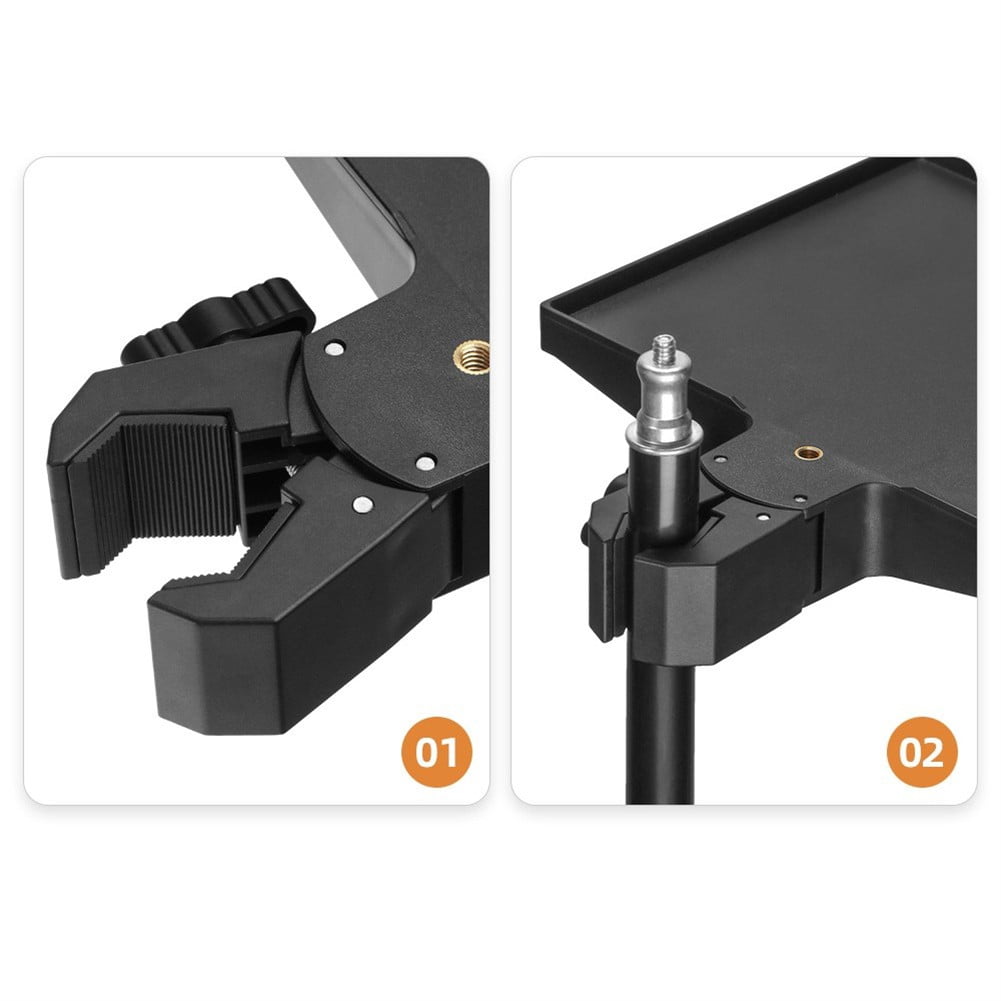 AFQH Sound Card Tray With Mobile Mobile Phone Clip for Mic Stand Live Tripod Bracket