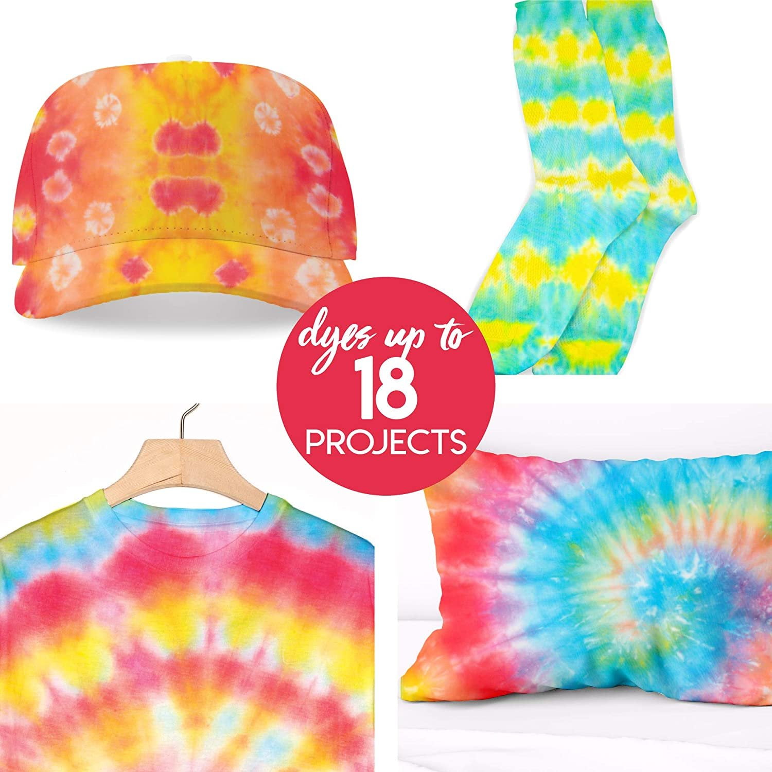 Just My Style Radical Rainbow Tie-Dye Kit by Horizon Group USA, Create 18  Projects with 8 Colors