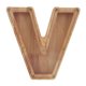 thumbnail image 1 of Wooden Letter Piggy Bank Alphabet V Shaped Large Coin Bank Money Savings Box with Cut Out Design, 1 of 4