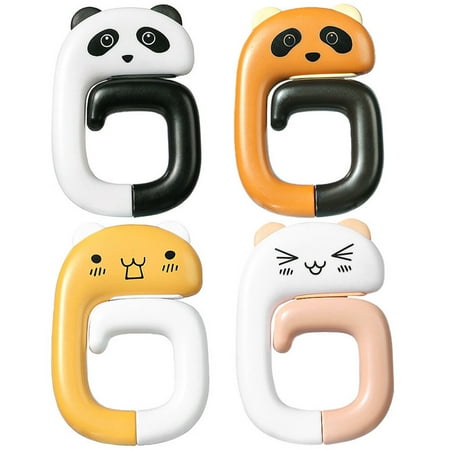 

NUOLUX 4pcs School Desk Bag Hooks Flexible Table Backpack Hooks Panda Shape Bag Hangers Anti-slip Bag Hooks