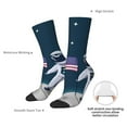 thumbnail image 4 of Daiia Astronaut With USA Flag Print Crew Socks – Soft Breathable Long Socks for Men & Women, Moisture-Wicking & Comfortable Daily Wear Socks, One-Size Fits Most (US 5-11), 4 of 6