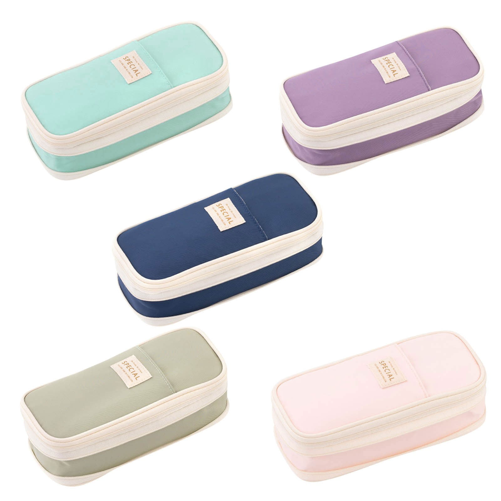 Fufafayo 5Pcs Large-Capacity Pencil Case, Expandable Stationery Box Organizer, Macaron Color Design, Transformable Storage For Study Supplies, Travel Toiletries, And Office Accessories