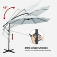 thumbnail image 4 of ABCCANOPY 9 FT 360°Rotation Cantilever Patio Umbrella with Crank & Cross Base for Garden, Backyard, Pool and Beach, 12+ Colors(Light Gray), 4 of 9