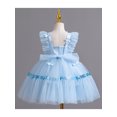 thumbnail image 3 of Haitryli Baby Girls Birthday Party Tulle Dress Sleeveless Tutu Bowknot Princess Dresses Sky Blue 90, 3 of 5