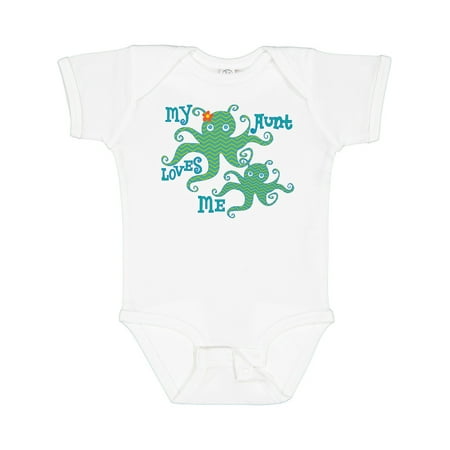 

Inktastic My Aunt Loves Me Octopus Gift Baby Boy or Baby Girl Bodysuit