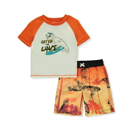 

iXtreme Baby & Toddler Boy 2PC Surfing Dino Rashset Sizes 12M-4T