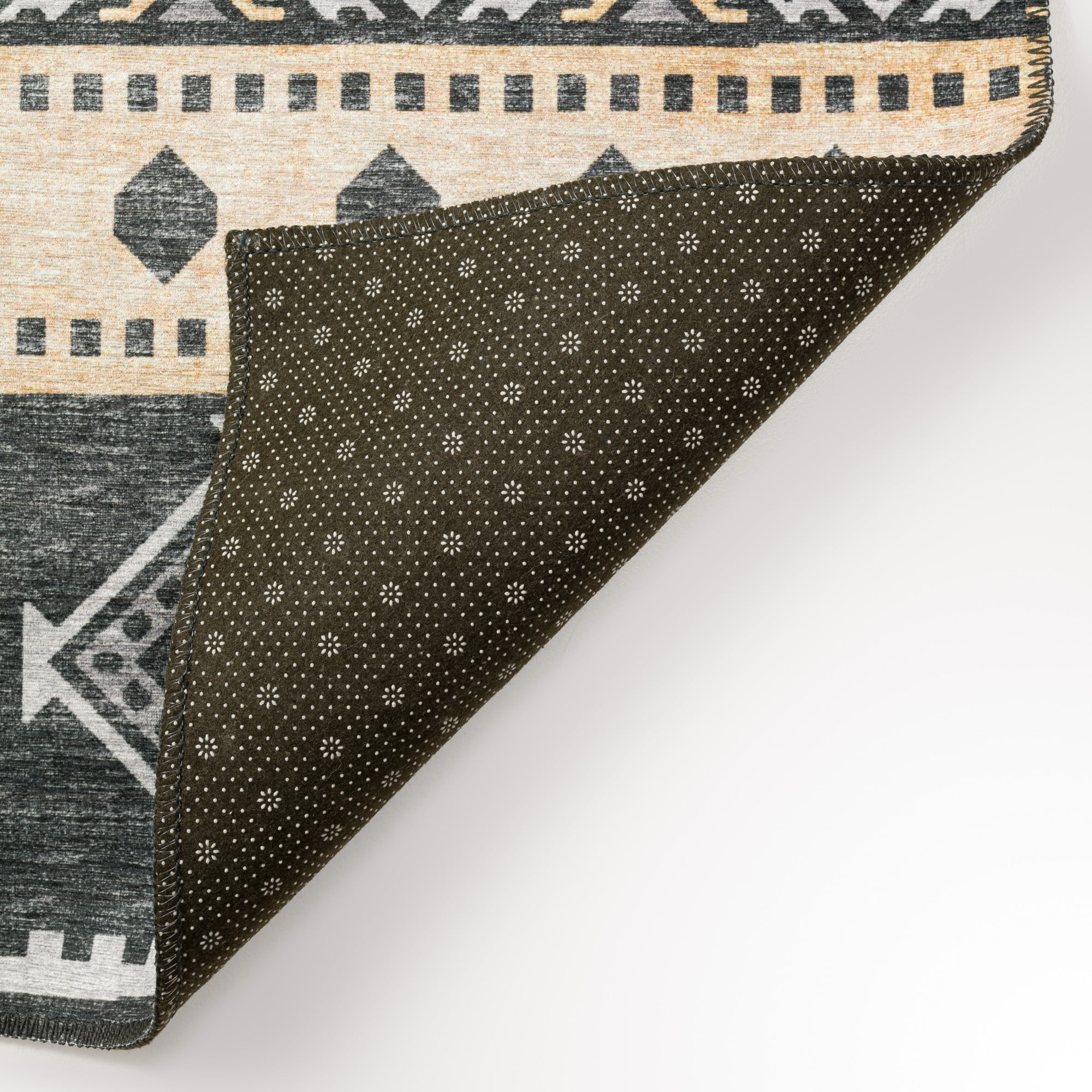 Yuma Indoor/Outdoor Grey Southwest 8' Round Non-Skid Area Rug