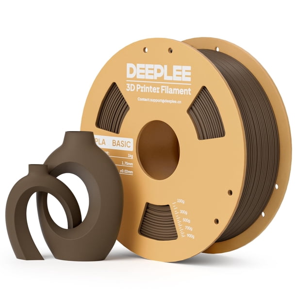 DEEPLEE PLA Basic Filamento de impresora 3D de 1,75 mm, filamento de impresión 3D con precisión dimensional +/- 0,02 mm, enrollado ordenado, sin obstrucciones, mejor para princip