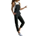 thumbnail image 3 of MSJUHEG Jumpsuits For Women One Piece Jumpsuits For Women Button Front Adjustable Strap Denim Dress Bodycon Overall Jean Rompers Jeans Womens Jumpsuit Black 2Xl, 3 of 6