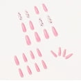 thumbnail image 2 of Uñas postizas rosas con degradado brillante y lentejuelas brillantes de mariposa $Uñas postizas acrílicas con diseño de mariposa $Uñas postizas con diseño de mariposa láser rosa con acabado de, 2 of 4