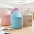 thumbnail image 4 of Candy Color Mini Trash Cans with Lid for Home Office Desktop Storage Bin Plastic Paper Basket Trash Can, 4 of 4