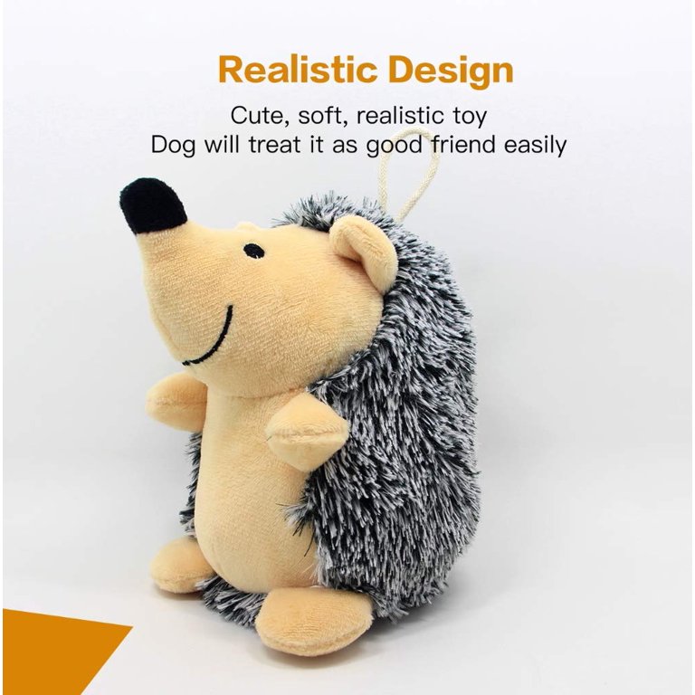 Hedgehog Dog Toys Dog Squeak Plush Pet Toys Intreactive Training Stuffed Dog Chew Toys for Puppies and Small Dogs 2 Pack