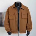 thumbnail image 5 of Rggeeun Mens Jacket Men's Fall Lapel Casual Versatile Fashion Jacket Vintage Fall Coat With Pockets Outwear Streetwear, 5 of 5