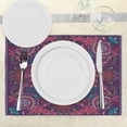 thumbnail image 3 of Ambesonne Ethnic Place Mats Set of 4, Modern Paisley Dot Leaf, Standard Size, Multicolor, 3 of 6