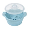 thumbnail image 2 of Collapsible Silicone Steamer Pot for Microwave, Foldable Vegetable Steamer with Perforated Tray, Space-Saving Kitchen Cookware with Cool-Touch Handles, 2 of 7