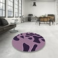 thumbnail image 3 of Ahgly Company Indoor Square Patterned Orchid Purple Area Rugs, 5' Square, 3 of 6