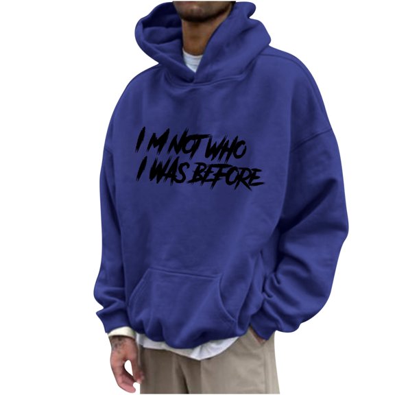 Nmnitkp Hoodies For Men Comfortable and Warm Men's Letter Graphic Print Lightweight Hoodies Trendy and Fashionable Hoodies Long Sleeve Drawstring Pullover Sweatshirts With Pockets