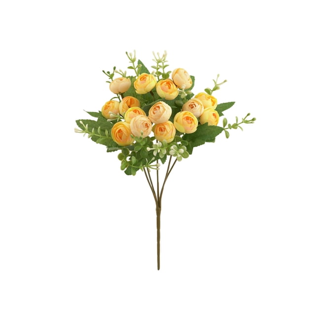 LSLJS Fleurs Artificielles Fleurs de Mariage Simulées Tea Buds en Soie Décorations Réutilisables Bouquet pour Maison Fête Bureau Mariage Réception Décoration de Table Fleurs Artificielles