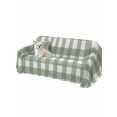 thumbnail image 2 of Sage Green Buffalo Plaid Couch Cover for 2 Cushion Sofa, Farmhouse Green White Checkered Washable Loveseat Sofa Covers Slipcover for Sectional Sofas L-Shaped, Couch Throw Cover 71"x118", 2 of 9