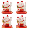 thumbnail image 4 of Lindas figuras que agitan la riqueza del gato de la suerte solar con manos temblorosas (blanco), 4 of 9