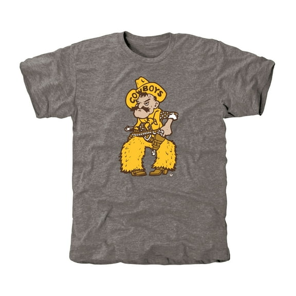 Men's Gray Wyoming Cowboys Auxiliary Logo Tri-Blend T-Shirt