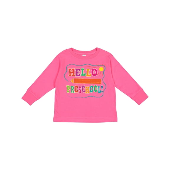 Inktastic Hello Preschool 1st Day of School Boys or Girls Long Sleeve Toddler T-Shirt