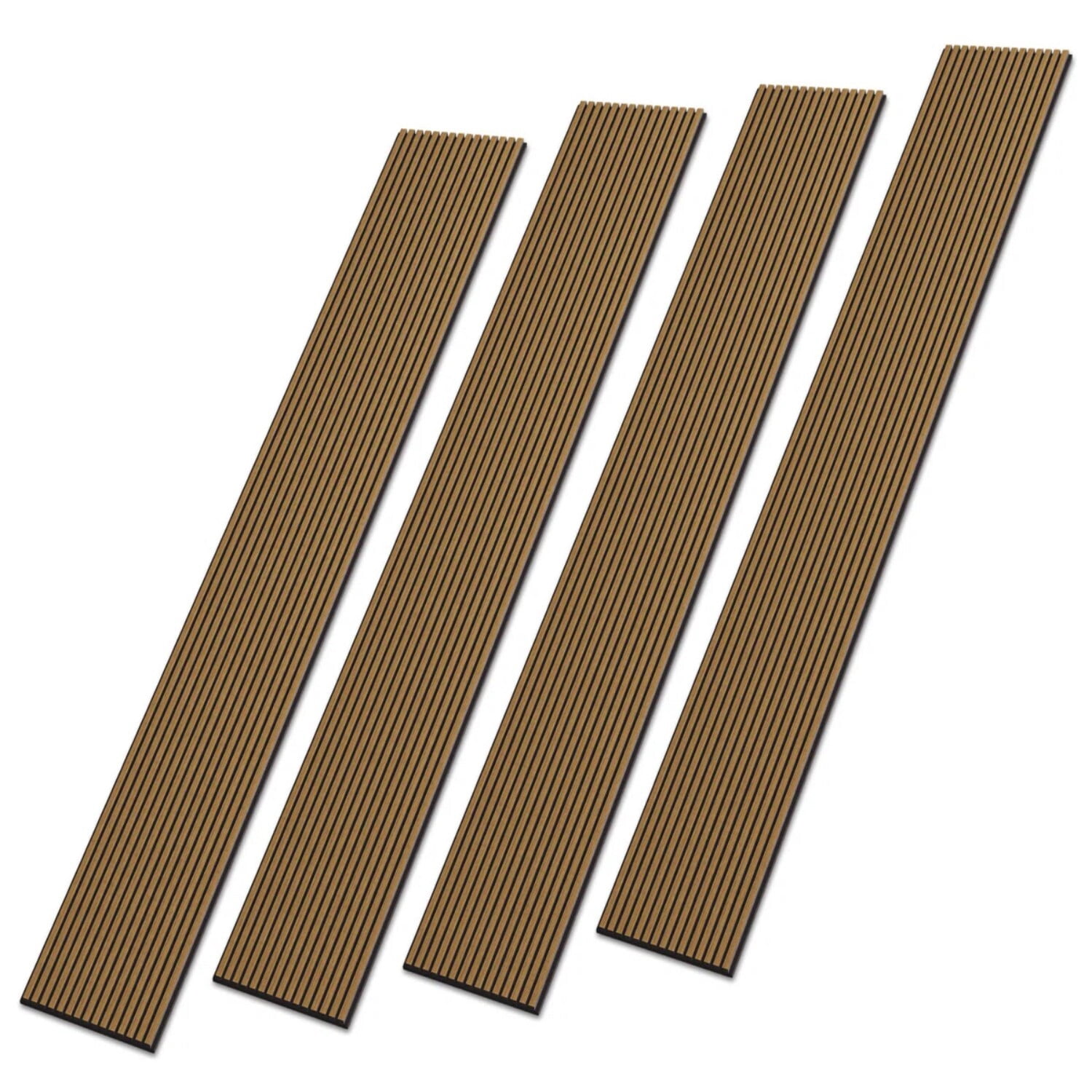 Plank & Hue 4Pcs 106"x12.6" Soundproof Wood Slat Panels Acoustic Wall and Ceiling Panels, Classic Oak