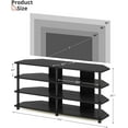 thumbnail image 2 of Corner TV Stand with Storage, 4-Tier Entertainment Center for 55 Inch TV, Modern TV Console Table for Living Room Bedroom, Black, 2 of 6