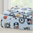 thumbnail image 3 of MVP Sports #32 #24 Basketball Baseball Football 3 Piece Multicolor Blue Cotton Toddler Sheet Set, 3 of 7