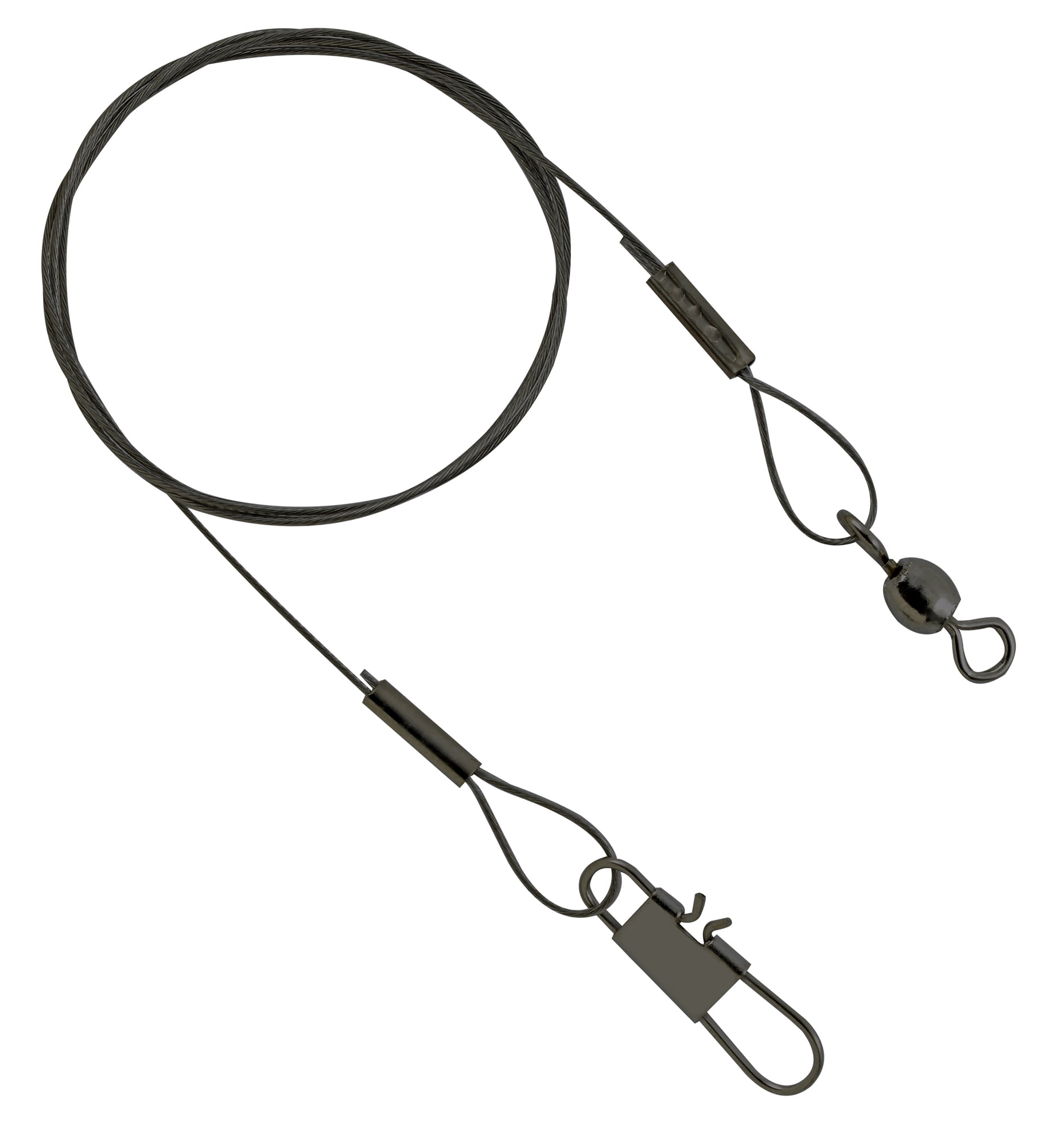 South Bend Nylon Coated Steel Saltwater Fishing Leader, Black, 24", 2