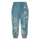 thumbnail image 4 of Mujeres Capri Pantalones Casual Suelto Largo Pantalones de Impresión con Corbata Elástica Cintura Y Bolsillos, 4 of 6
