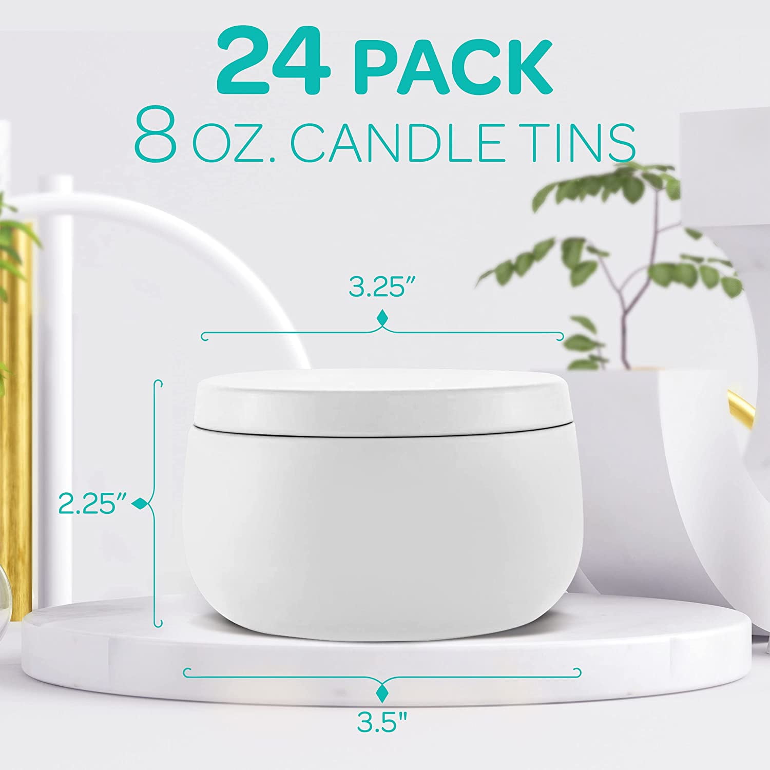 8oz Matte White Candle Tins 24 pack (NEW PACKAGING) – Oliicraft