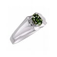 thumbnail image 3 of RYLOS Mens Rings 14K White Gold Classic Design 7X5MM Oval Gemstone & Diamond  Green Sapphire September Birthstone Ring Size 8, 3 of 6
