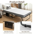 thumbnail image 5 of Folding Bed with Mattress, Portable Foldable Bed with 5"Memory Foam Mattress and Metal Frame,Roll Away Bed Guest on Wheels with Side Storage Pocket, Space Saving, Easy Storage, 5 of 7