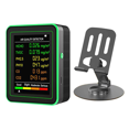 thumbnail image 1 of Monitor de Calidad del Aire Interior WiFi 6 en 1, Medidor de HCHO, TVOC, CO2, PM10 y PM2.5, Detector de Gases, Color Negro Inteligente., 1 of 5