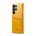thumbnail image 2 of Wallet Case for Samsung Galaxy S25 Ultra, Vintage 2 Credit Card Holders Smooth Synthetic Leather Shock-Absorbent Anti-falling Business Ultra Slim Phone Case Cover for Samsung Galaxy S25 Ultra, Yellow, 2 of 7