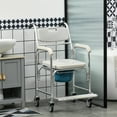thumbnail image 2 of HOMCOM Shower Commode Wheelchair, Padded Seat, 331 lbs., Grey, 2 of 10
