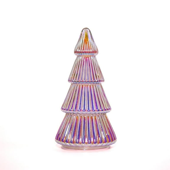 Tower Glass Christmas Tree-Christmas Tree Light Decorations, Colorful Tabletop Holiday Decoration, Colorful Tree For Indoor Holiday Decor, Christmas Eve Night Decor