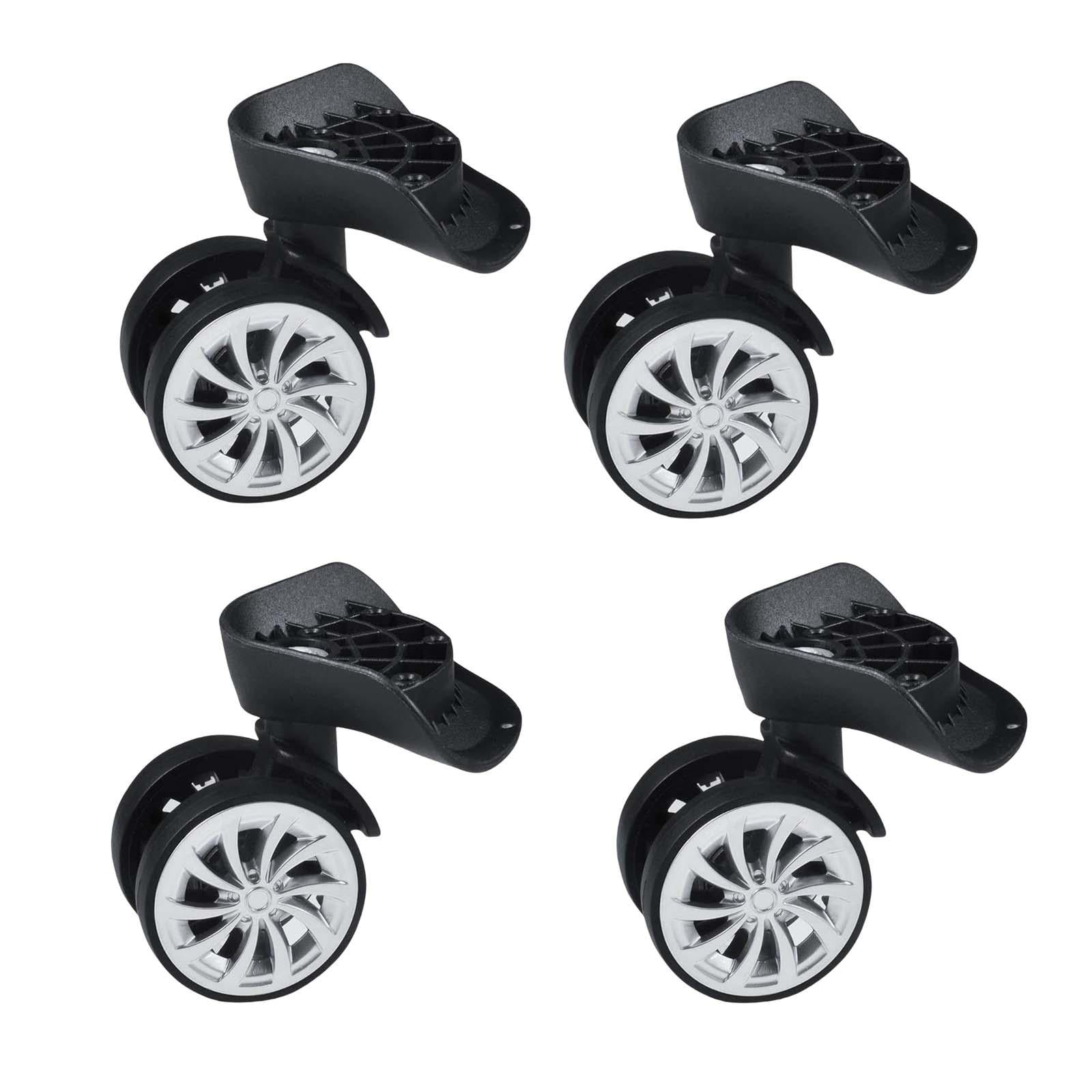 2x 2Pcs Suitcase Wheel, Black Replacement Universal 360 Swivel for