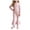 Pink, variant on Pandaie Girls Drawstring Crop Blous Top Flare Pants 2 Piece Set Solid Color Stretch Long Sleeve Casual Fashion Tracksuit Beige,2-3 Years
