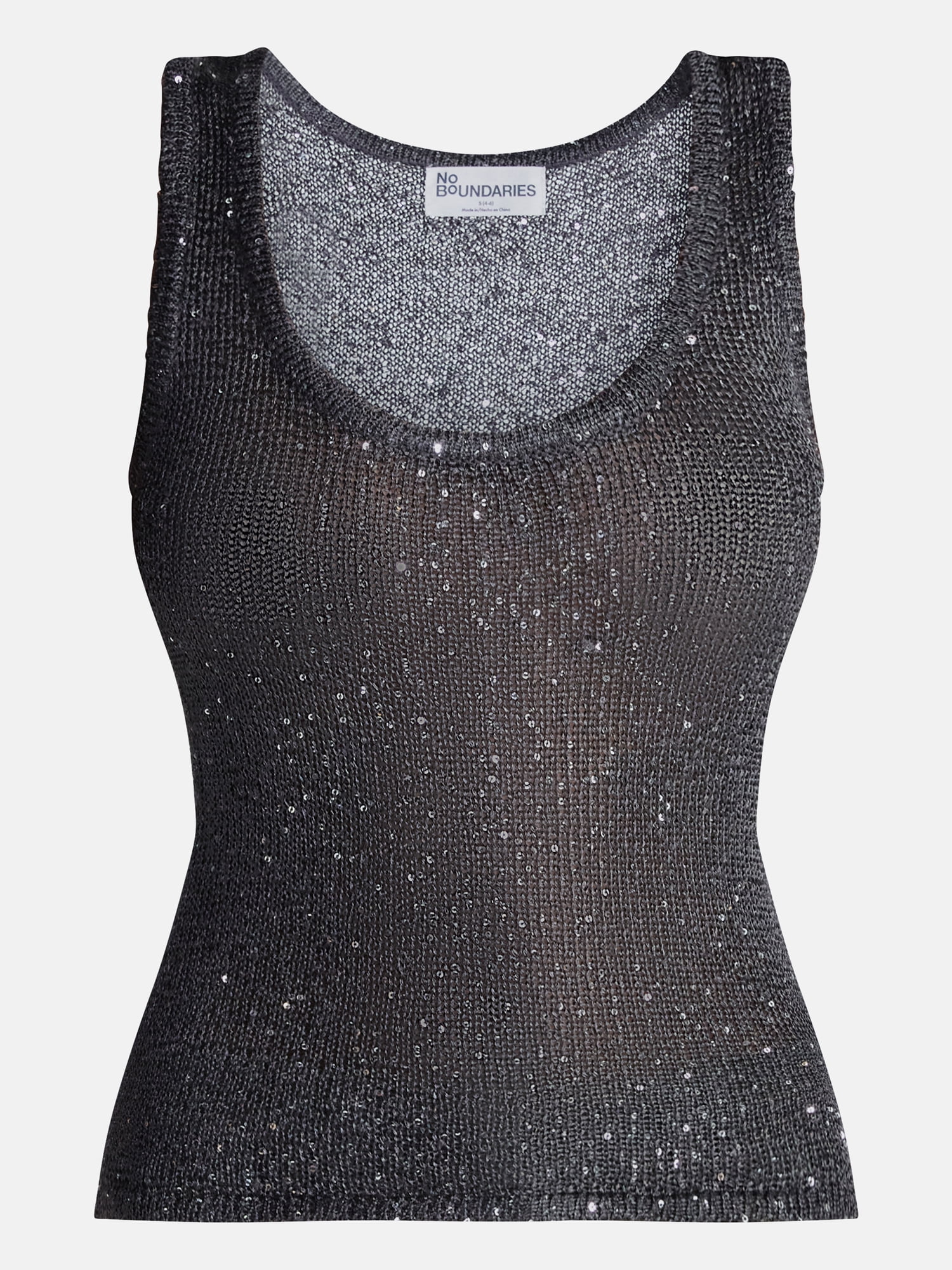 No Boundaries Sequin Sweater Tank Top, Women's and Women's Plus XXS-4X