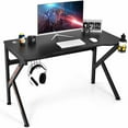 thumbnail image 1 of Gymax 48'' K-shaped Gaming Desk Computer Table with Cup Holder & Headphone Hook, 1 of 9