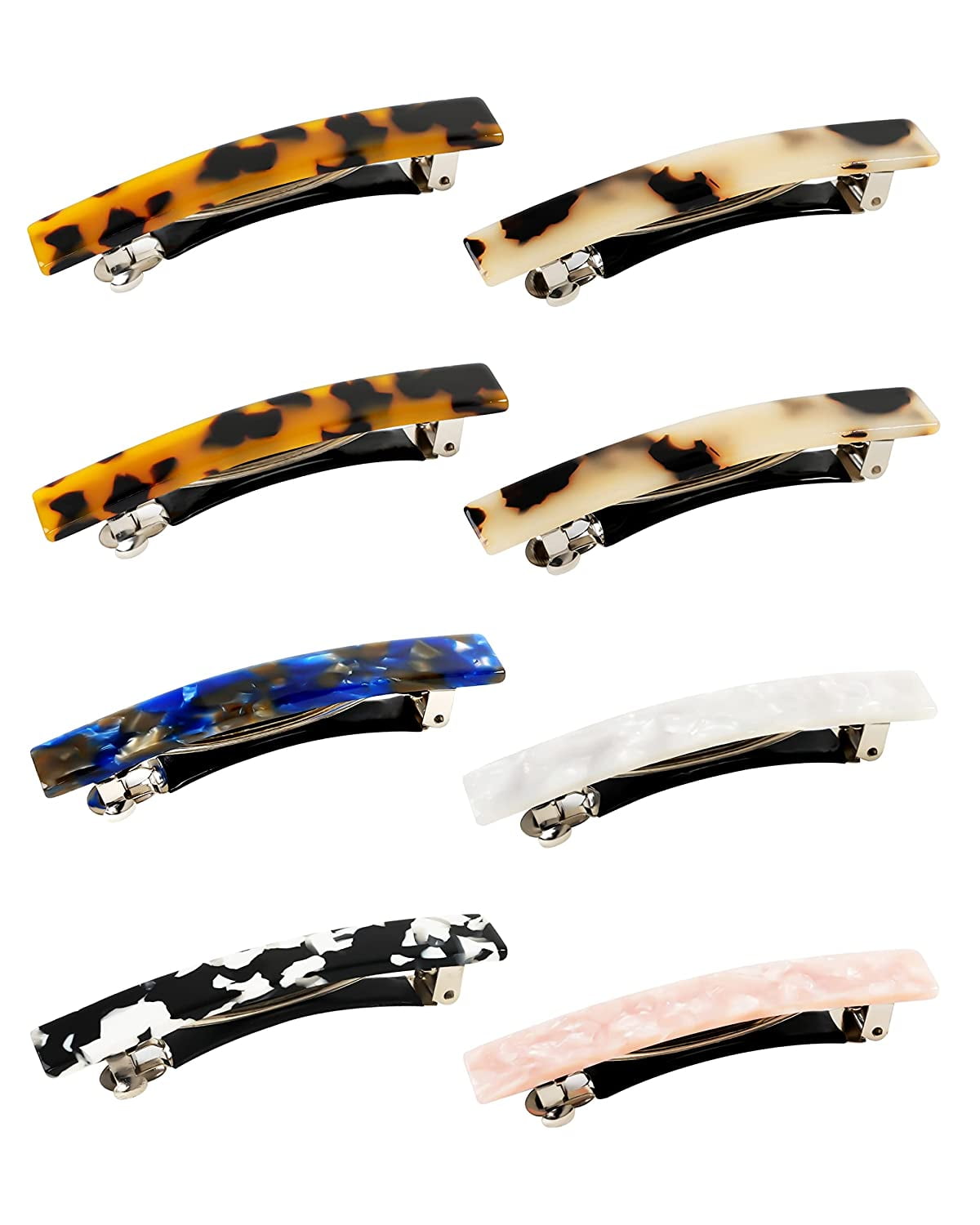 Hair Barrettes For Women, 8 Pcs Tortoise Shell Hair Barrettes, Acetate Hair Barrettes French