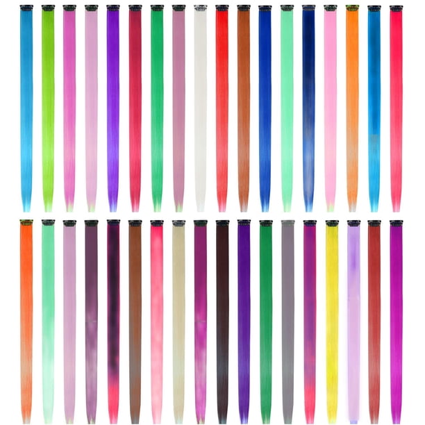 Amison, Extensiones de Glitter para Cabello, 36 Piezas, Multicolor