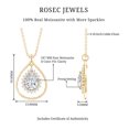 thumbnail image 6 of Rosec Jewels Certified Moissanite Teardrop Pendant Necklace - with Chain - D-VS1 Quality - Ready to Gift with Jewelry Box, 14K Yellow Gold, 6 of 8