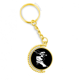 thumbnail image 1 of Deporte de invierno, esqui patron negro Anillo de oro de metal llavero llavero, 1 of 3